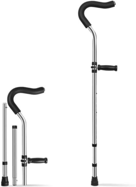 Aluminum Crutches for Kids, Adults & Seniors, Walking Aid with Ergonomic Handles