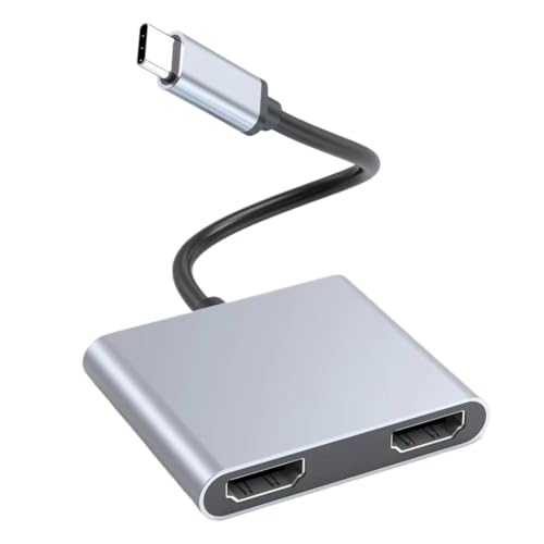 USB C - �f���A�� 4K HD �f�B�X�v���C �A�_�v�^�[ �^�C�v C - HDMI �݊��R���o�[�^�[�g�����j�^�[ Thunderbolt3 Thunderbolt4 ���b�v�g�b�v�ƌ݊�������(C to Dual HD 2in1)