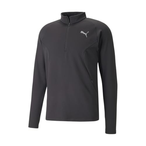 Image of PUMA Men's Tops Run CLOUDSPUN Knit Half-Zip Top Men, black, M