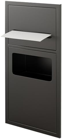 Double-Layer Shower Niche Waterproof Leakproof Storage Shelf Recessed Trash Can Paper Drawer Niche Black Stainless Steel Bathroom Niche,Black-52x20cm (Black 70x28cm)