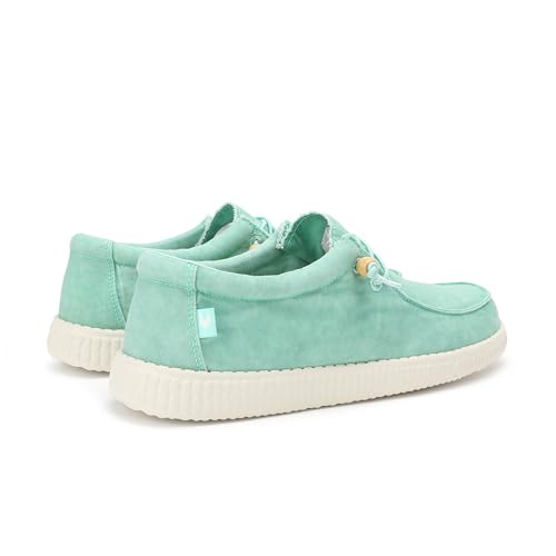 WALK IN PITAS | WP150 WALLABI Washed | Mokasyny męskie | żeglarstwo na co dzień | Buty z tkaniny | Buty bez sznurowadeł | Sportowe na co dzień | Buty Walkinpitas, Jasnozielony, 40 EU