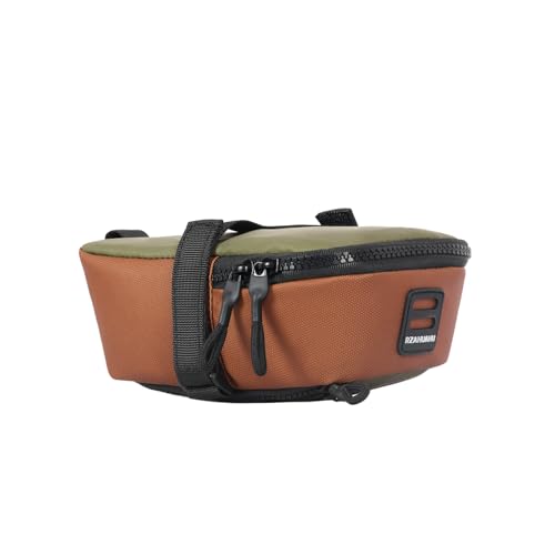 Domary Expandable Under Seat Bag, Large Capacity Rear Saddle Bag with Hook and Loop Straps for Cycling Tools Storage (Green)