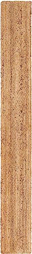 Image of Unique Loom Braided Jute Collection Area Rug - Dhaka (1' 2 inch x 10' Table Runner, Natural)