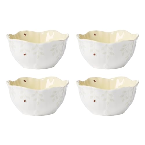Lenox 897771 Butterfly Meadow Floral Dessert Bowls, Yellow, Set of 4