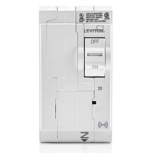 Leviton Lb220-S 20A 2-Pole Plug-On Smart Standard Branch Circuit Breaker, Hydraulic Magnetic, 120/240 Vac, White #TOP1