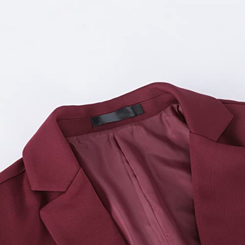 Cloudstyle Mens 2 Piece Suits Casual 1 Button Tux Blazer Jacket Vest Trousers Suit Sets4