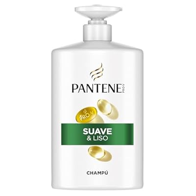 Pantene Pro-V Suave y Liso Champú 1000ml dispensador  Pelo Encrespado y Apagado. Limpieza Suave. Protege Enlaces Capilares. Sin Siliconas. Nutri-Plex