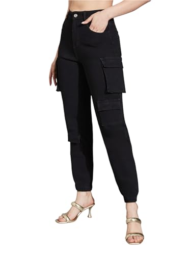 Pantalon de jogging en denim extensible pour silhouette sculptée sans serrer