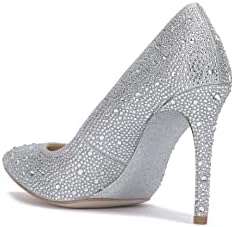Jessica Simpson Women's Pembe Embellished Classic Pump, Silver, 11 | Image 5