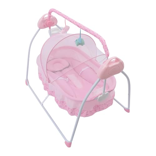 TFCFL Electric Baby Crib Cradle, 0-18 MonthsInfant Bed Auto Swing with Music, 25KG/55LBS Capacity, Foldable Baby Bassinet, Pink - Thumbnail 3