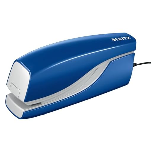 Leitz Elektrisches Büroheftgerät für 10 Blatt, Netzbetrieb, Inkl. Heftklammern, Blau, NeXXt-Serie, 55320035