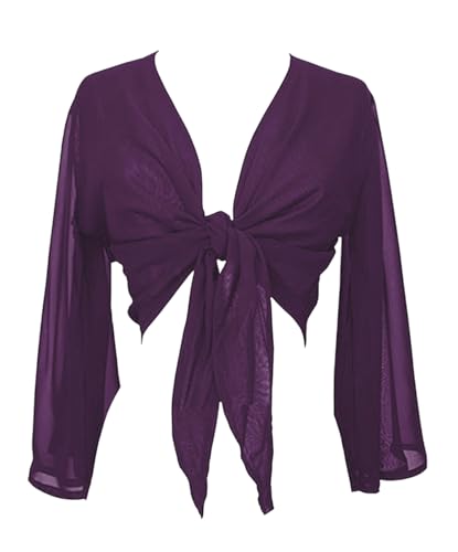Image of Indian Trendy Women's Flair Wrap Tie Top Chiffon Choli Blouse Belly Dance Gypsy Bolero Shrugs Cardigan