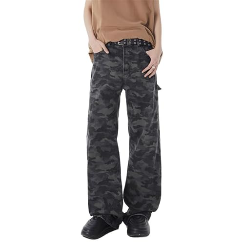 Men's Pants Workwear Camouflage Denim Wide Straight Loose Retro Summer Long Pants for Men