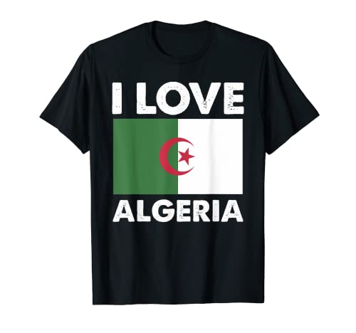I Love Algeria I Heart Algeria Family Travel Algeria Flag T-Shirt