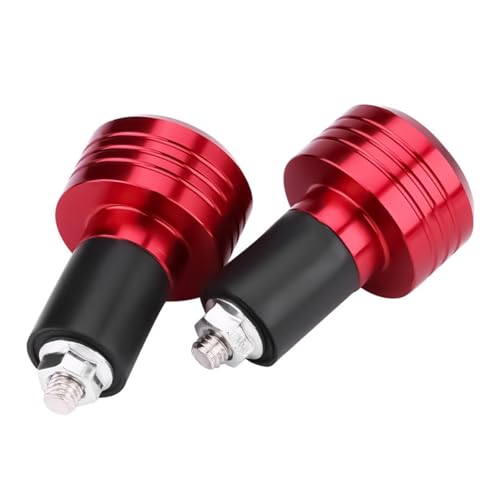 Laroal Tapones de Aluminio para Manillar de Motocicleta, universales, anodizados en Rojo, de 22 mm, con contrapesos y Rosca de 6 mm para manillares de 7/8".