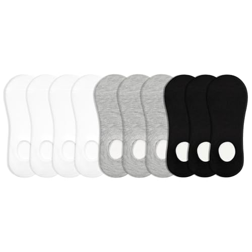 Image of 10 Pairs Kids Anti Slip No Show Socks, Unisex Socks 2-14 Years | Low cut invisible design hidden inside sneakers,3 thick silicone heel strips offer strong grip
