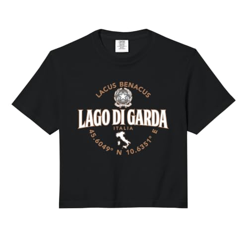 Lago Di Garda Italy Label Coordinates 2C Comfort Colors Crop Top