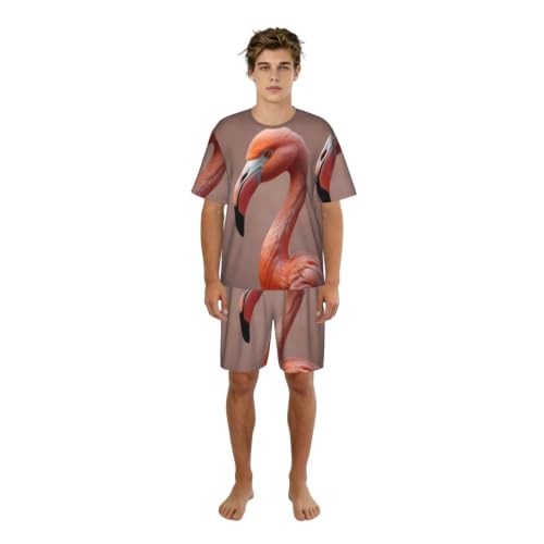 Pyjama flamant rose doux pour femme avec pantalon fluide et haut respirant