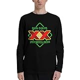 DIYCAM Dos Music Equis Shirt Men's Pure Cotton Long Sleeved T-Shirt Soft Lightweight Casual Sport T-Shirt Medium Black