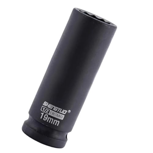 Image of Impact Socket 19mm, 1/2" Drive, Deep 12 PT, for Easy Removal of Axle Shaft Nuts