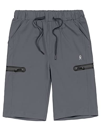 Little Donkey Andy Menâs Ultra-Stretch Quick Dry Lightweight Bermuda Shorts Drawstring Zipper Pocket Hiking Travel Golf Gray XL