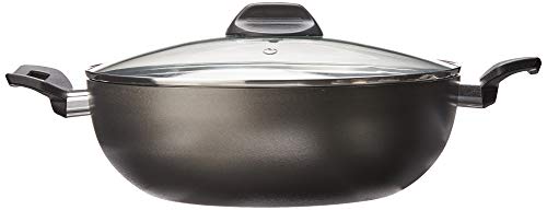 Wok com Tampa e Alças Garlic, 28 cm, Grafite, Brinox