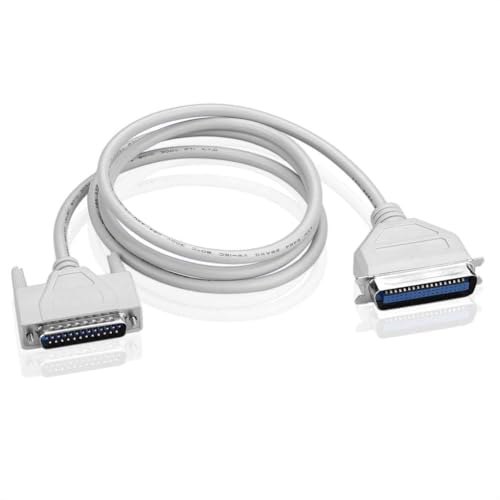 Image of Madhabi 3M Parallel Printer Cable - DB25 Male to Centronics 36 Pin Male IEEE 1284 Printer Cord | Compatible with Dot Matrix, Legacy Inkjet, and Parallel Port Printers - White