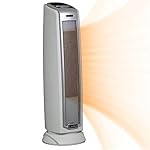 Lasko Oscillating Ceramic Tower Space Heater for Home with Overheat Protection, Timer, 22.5 Inches, Silver, 1500W, 5775, 7.5″L x 7.1″W x 22.75″H