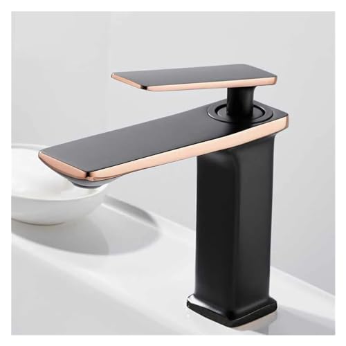 Robinet en laiton noir et or mitigeur chic pour évier haut de gamme