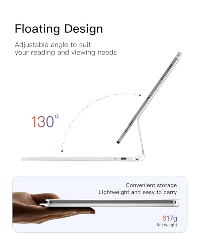 Image of Inateck NeoMagic Magnetic Keyboard Case for iPad 10th Generation 10.9 inch /11th Generation 2025 A16 11 inch, Floating Cantilever Stand, 7-Color Backlight, with Trackpad, Magic-Style Keyboard (White)