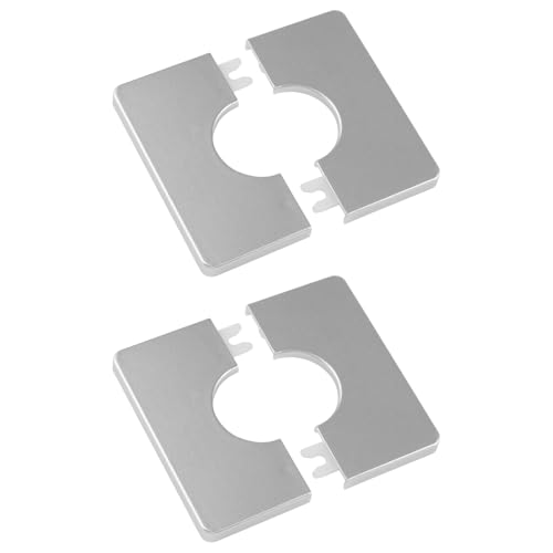Ufurmate Cubiertas De Pared Para Tuberías, 2 Placas Cuadradas De Plástico Abs, Autoadhesivas, Cubiertas Decorativas Para Tubos De Ducha Para Decoración De Tubos De 33 Mm De Diámetro Plateado