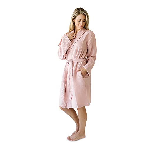 Natemia Muslin Bathrobe for Men and Women- Ultra Soft and Cozy Unisex Beach Cover-up