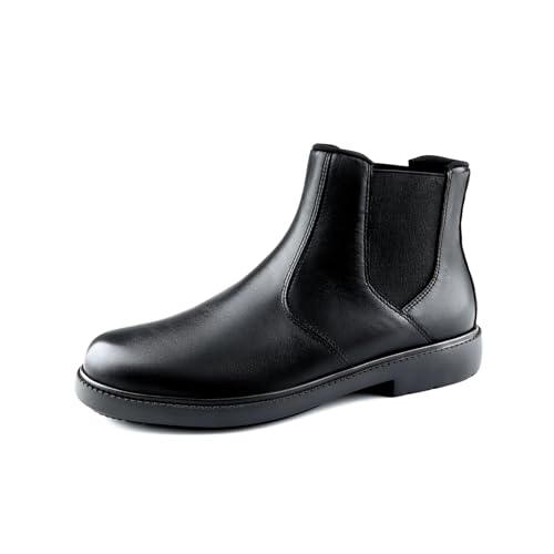 DBYTXIEYE Mens Genuine Leather Chelsea Boots Classic Slip-On Ankle Boots Versatile Casual & Dress Boots Men