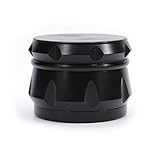 Sharpstone 4 Layers NewStyle Zinc Alloy Diamond Shape Chamfer Side Concave Herb Grinder 5963 (Black)