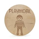 von Mia Ordnungsetiketten für Kinderzimmer aus Holz, 1x Playmobil Motiv, kompatibel mit IKEA Trofast, gravierte Holzschilder für Regale und Aufbewahrungsboxen