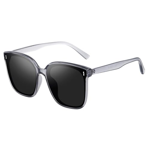 Image of IFLASH Oversized Polarized Square Sunglasses for Women Men Vintage Glasses with Flat Lens Fashion Stylish Shades
