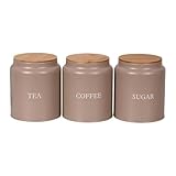 SZLIFE 3 contenitori per Alimenti, Organizer Portatili, barattoli in Ferro da Cucina per servire Caramelle, tè, conservare Biscotti, casa, Style E