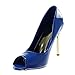 Angkorly - Zapatillas Moda Tacón escarpín Slip-on Peep-Toe Decollete Mujer Patentes Tacón...