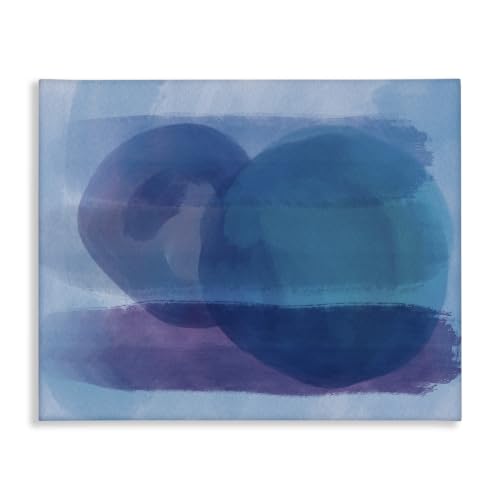 Abstract Blue Circle Shapes, 24 x 30 Inch Canvas Wall Art