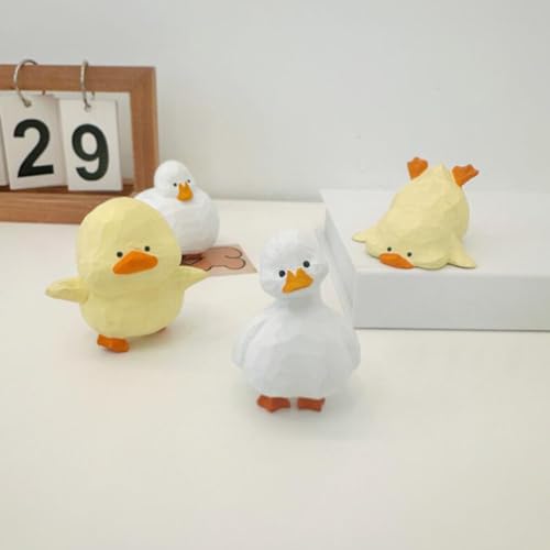 TEMOOUES Statues de Canard en Bois, Geste Unique de – vue 3