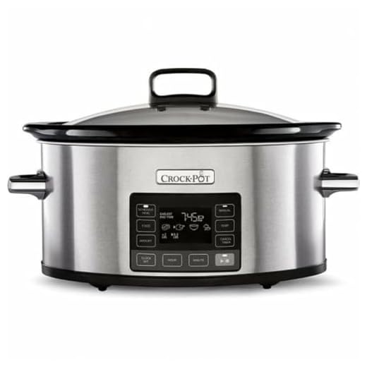 CROCK-POT , TimeSelect programmeerbare slowcooker | Maaltijdplanning en programmeerbaar digitaal display | 5,6L (7+ personen) | Warmhoudinstelling | roestvrij staal [CSC066X]