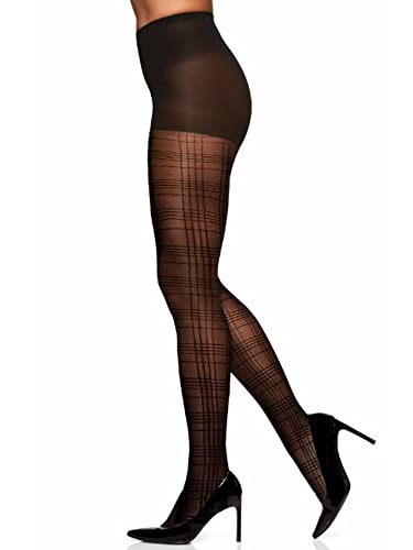 Berkshire Womens Sheer Plaid Non-control Top Pantyhose With Reinforced Toe
