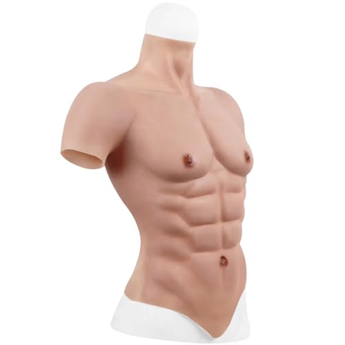 Poitrine masculine réaliste en silicone pour costume Halloween et soirées