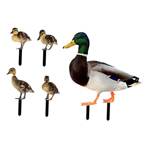HEMOTON Piquet en Acrylique à Motif Canard Réaliste pour Jardin Et Pelouse Décoration Extérieure 1 Mère Canard Inséré Le Sol Ornement Durable