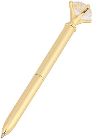 Crystal Ball Pens Ballpoint Pen,Metal Ballpoint Pen with Rhinestone Decoration Gift Stationery Office Supplies(Gold)