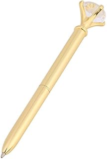 Crystal Ball Pens Ballpoint Pen,Metal Ballpoint Pen with Rhinestone Decoration Gift Stationery Office Supplies(Gold)