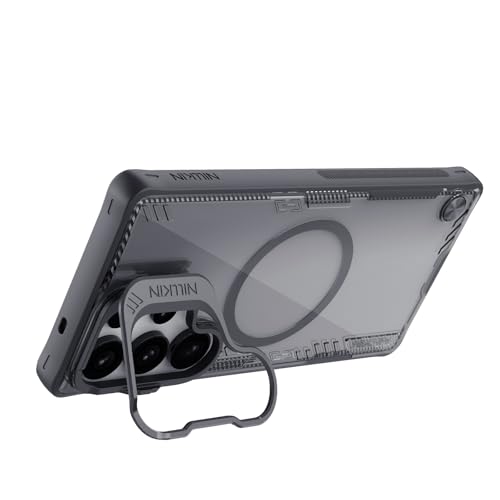 Image of Nillkin Case for Samsung Galaxy S25 Ultra (6.8 inch Inch) Iceblade Prop Frame Camera Visible Case Mag Safe Magnetic Corner Air Bags + Aluminium Protect Stand Scratch & dust Proof Black