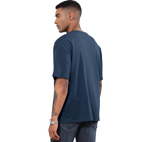 Men's Fashion Oversized Tshirts Workout Short Sleeve T-Shirt Dry Fit Lightweight Crewneck Tee Tops Navy Blue by Opomelo - Used condition - Image 3