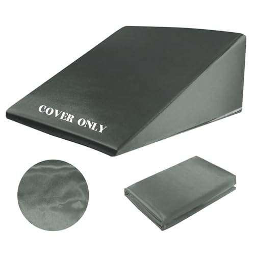 Ultra Soft Bed Wedge Pillow Cover-Super Soft Fleece Pillowcase with Zipper Design, Removable & Machine Washable Pillowcase (Grey-Satin)