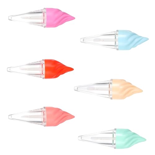 LRXIYODE 6個 リップグロスチューブ アイスクリーム型 空詰め替え容器 持ち運び便利 軽量耐久 リップバーム口紅用 コスメ収納 旅行 日常用